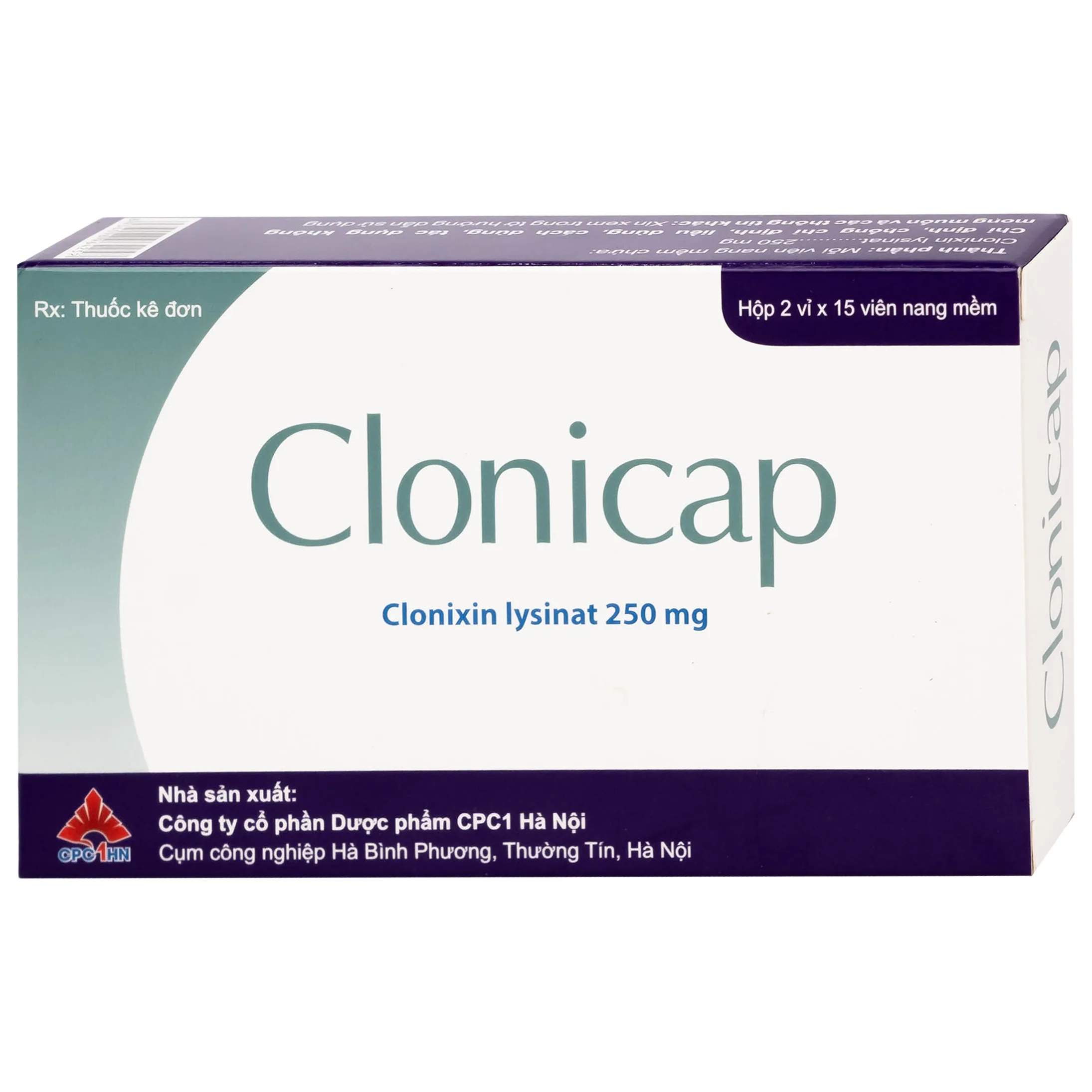 Hình ảnh Thuốc Clonicap 250mg CPC1HN điều trị viêm khớp dạng thấp, đau cơ (2 vỉ x 15 viên)