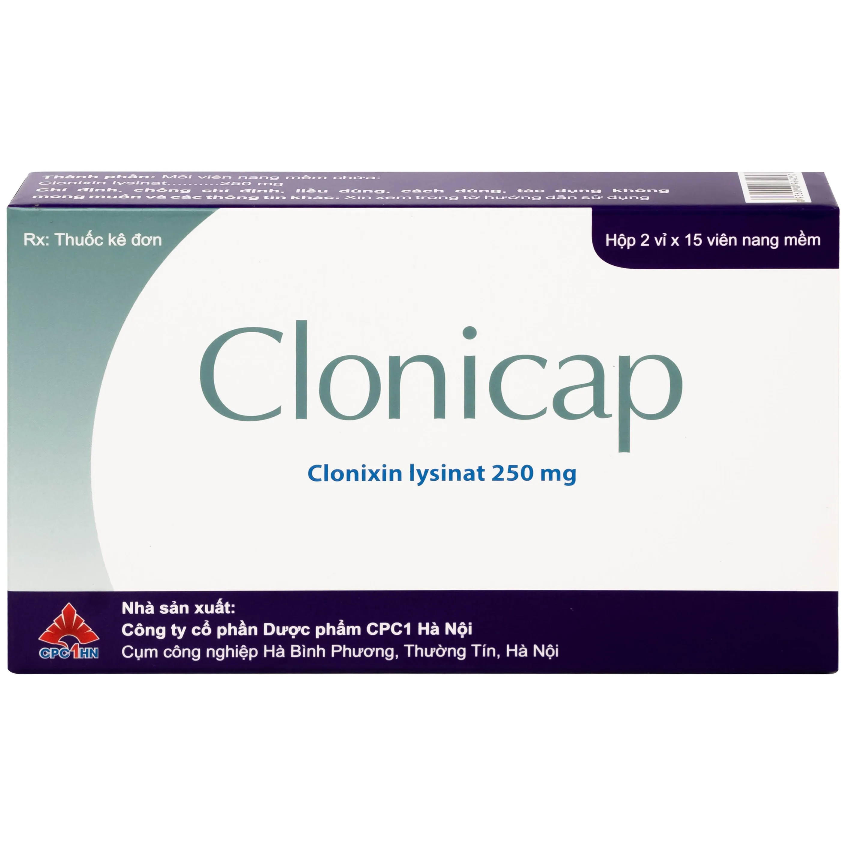 Hình ảnh Thuốc Clonicap 250mg CPC1HN điều trị viêm khớp dạng thấp, đau cơ (2 vỉ x 15 viên)