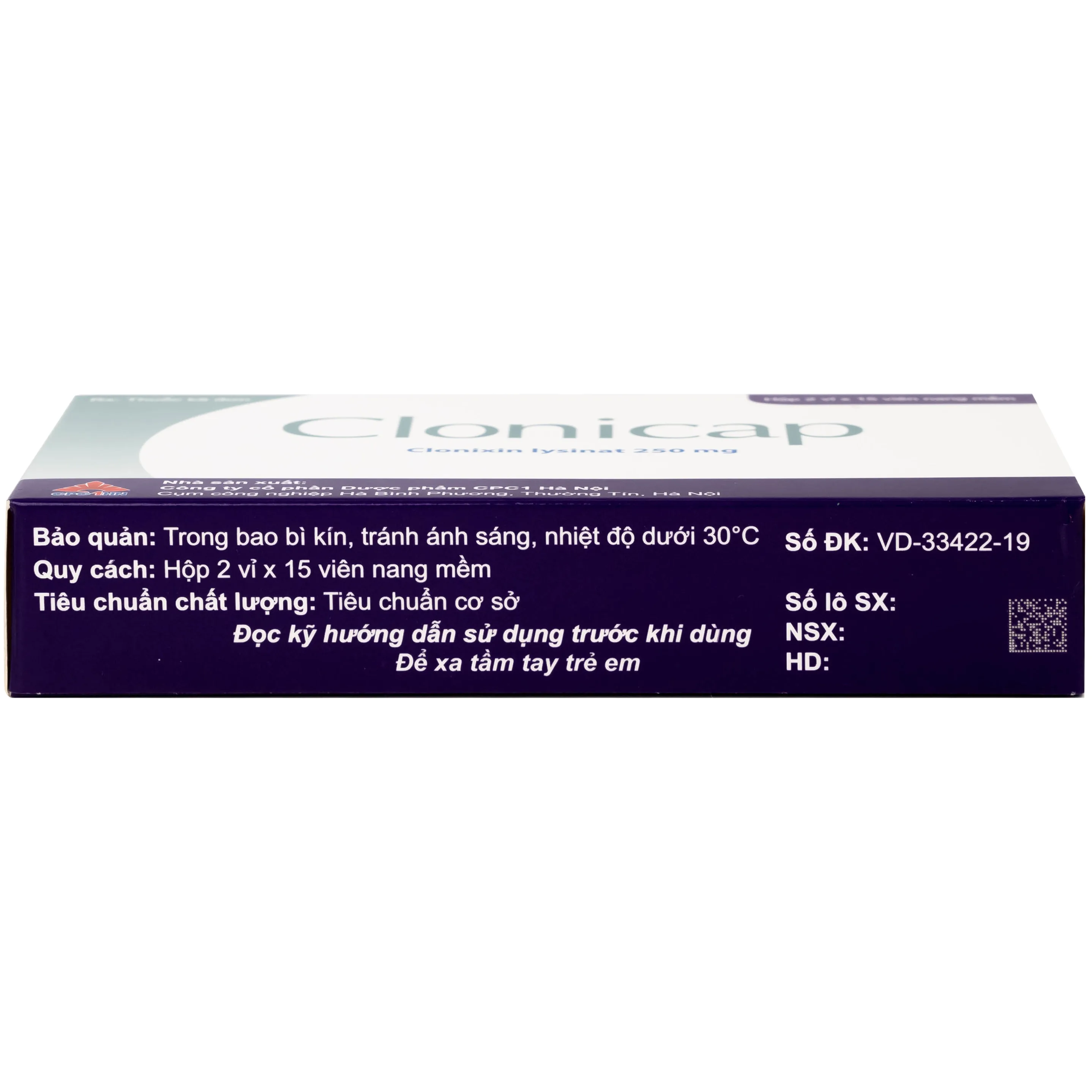Hình ảnh Thuốc Clonicap 250mg CPC1HN điều trị viêm khớp dạng thấp, đau cơ (2 vỉ x 15 viên)