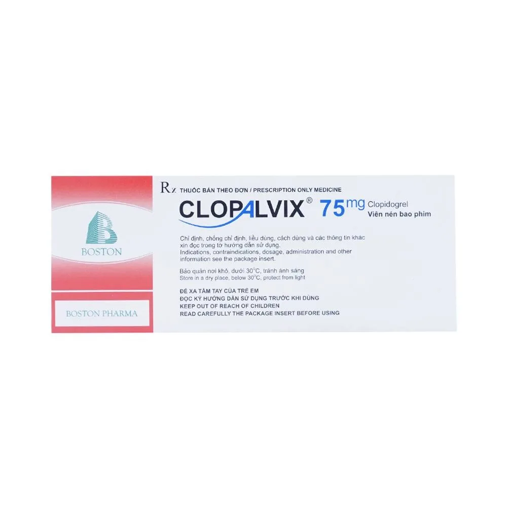 Hình ảnh Thuốc Clopalvix 75mg Boston phòng ngừa xơ vữa động mạch, nhồi máu cơ tim (5 vỉ x 14 viên)