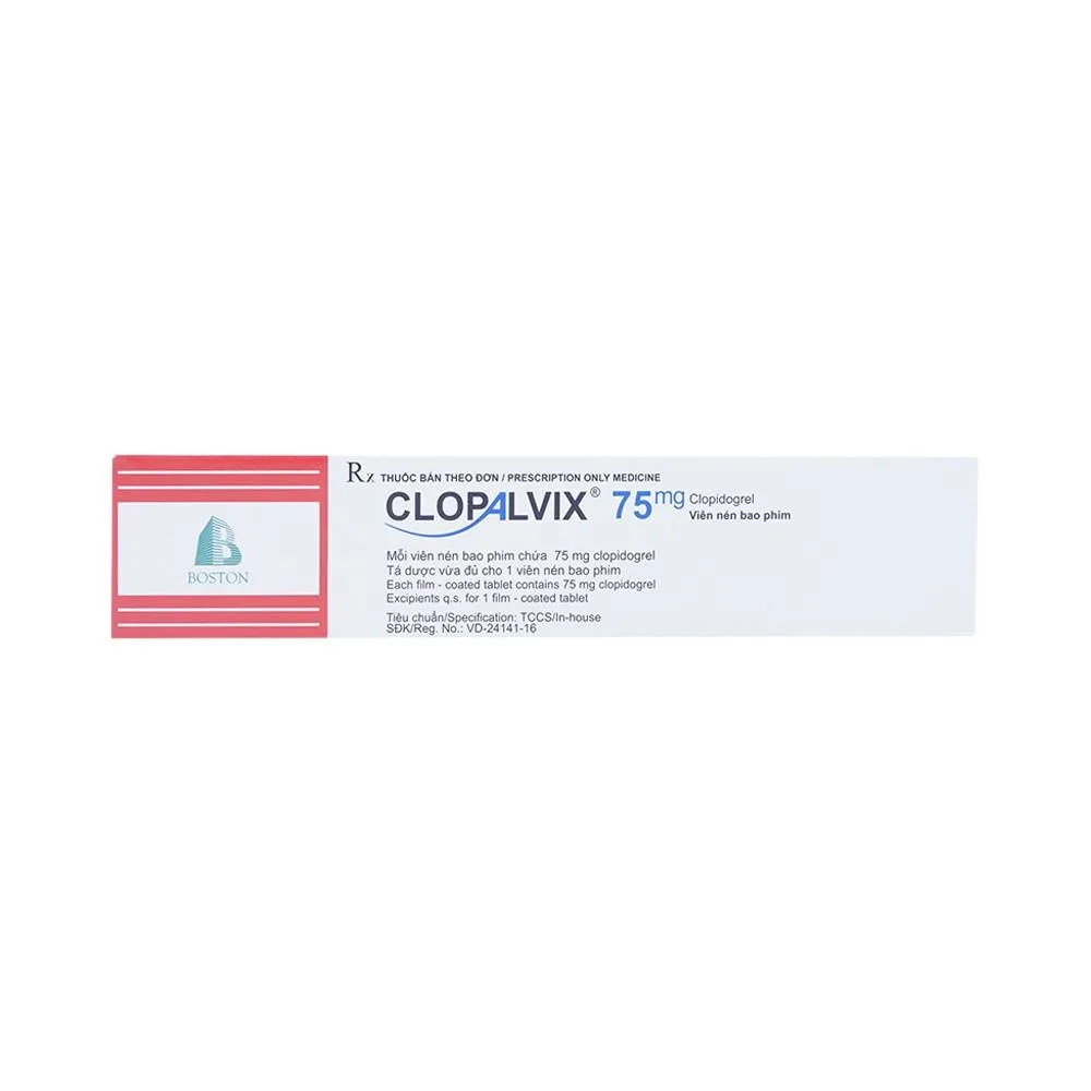 Hình ảnh Thuốc Clopalvix 75mg Boston phòng ngừa xơ vữa động mạch, nhồi máu cơ tim (5 vỉ x 14 viên)