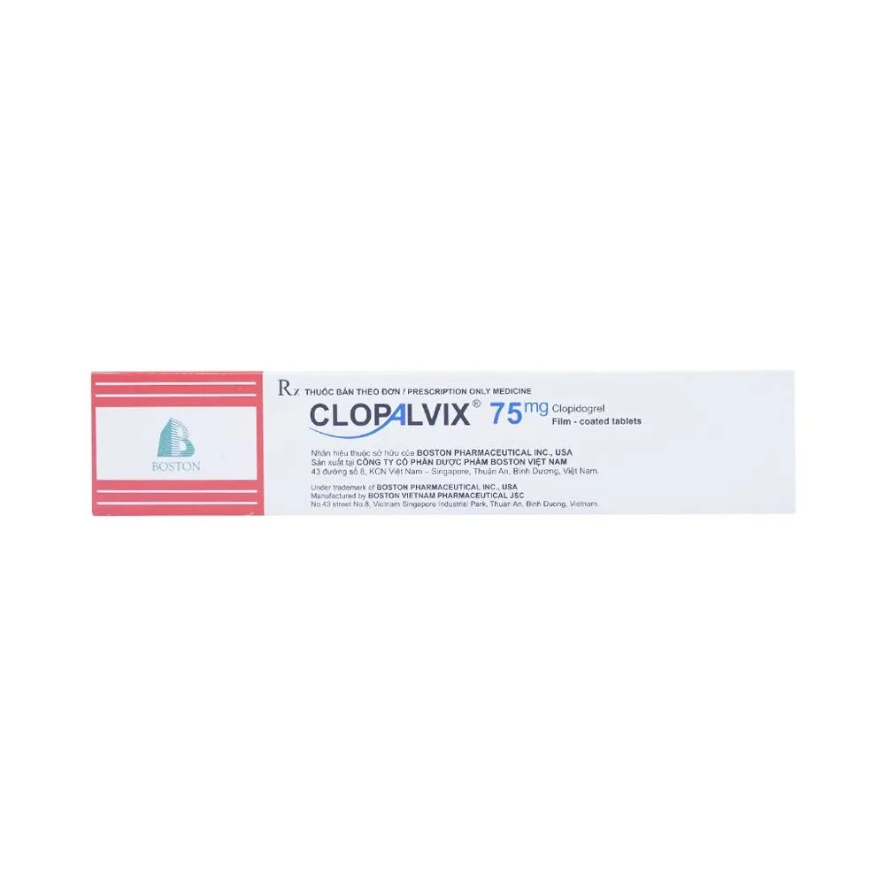 Hình ảnh Thuốc Clopalvix 75mg Boston phòng ngừa xơ vữa động mạch, nhồi máu cơ tim (5 vỉ x 14 viên)