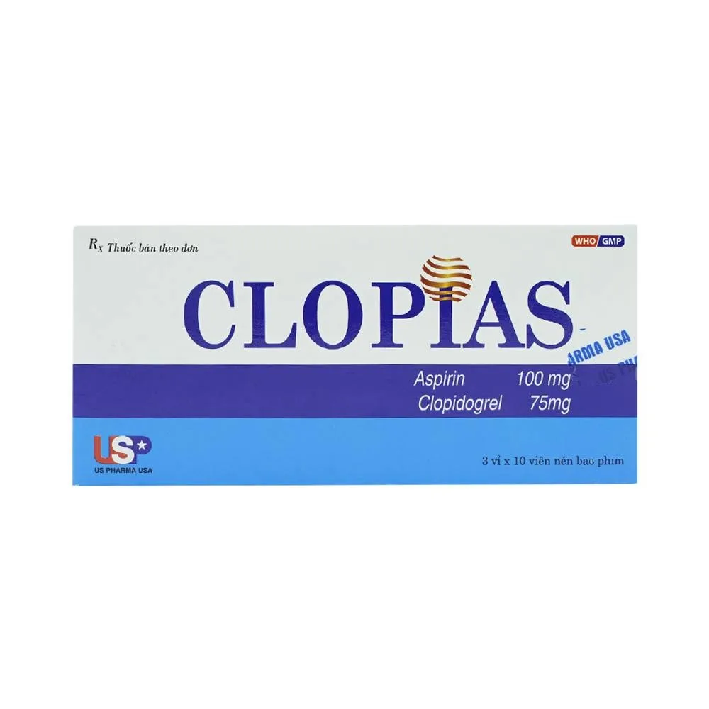 Hình ảnh Thuốc Clopias USP phòng ngừa các biến cố xơ vữa huyết khối (3 vỉ x 10 viên)