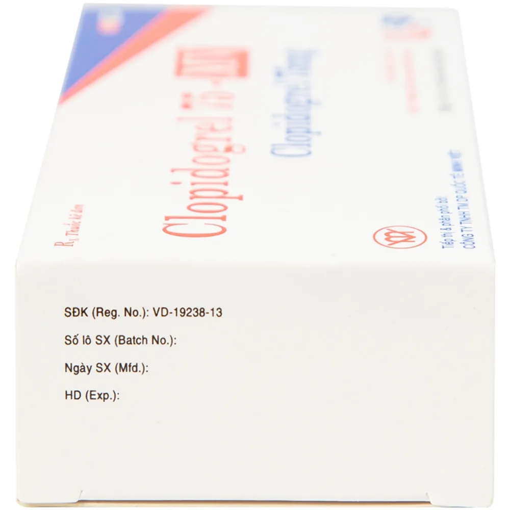 Hình ảnh Thuốc Clopidogrel 75 - MV USP làm giảm hay dự phòng các biến cố huyết khối (3 vỉ x 10 viên)
