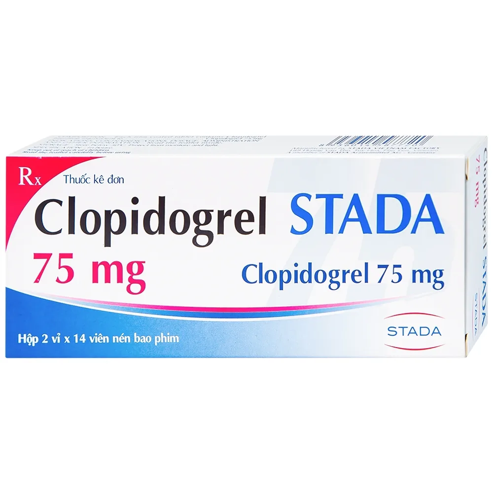 Hình ảnh Thuốc Clopidogrel Stada 75mg dự phòng biến cố do huyết khối động mạch (2 vỉ x 14 viên)