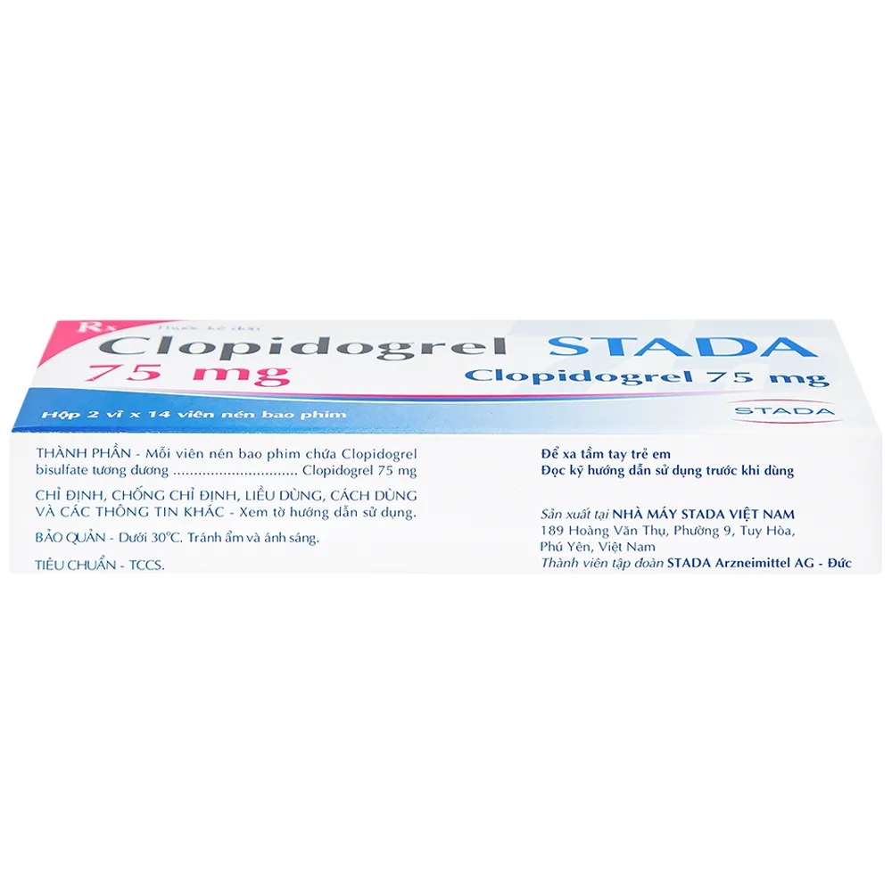 Hình ảnh Thuốc Clopidogrel Stada 75mg dự phòng biến cố do huyết khối động mạch (2 vỉ x 14 viên)