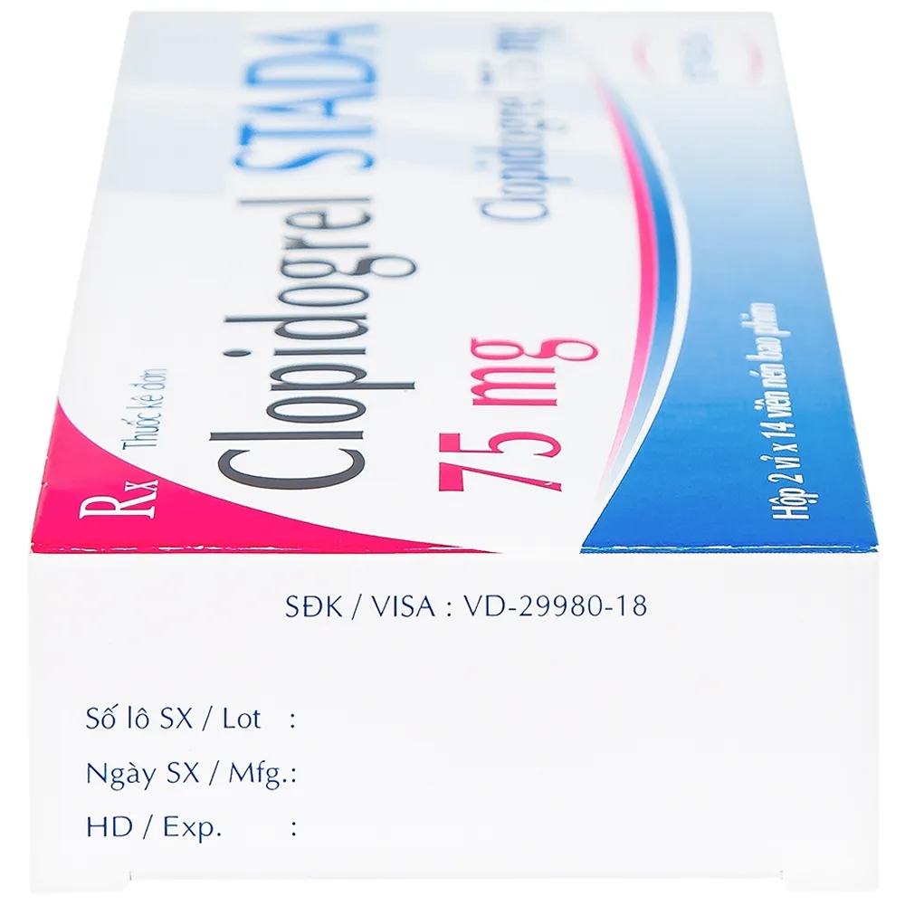 Hình ảnh Thuốc Clopidogrel Stada 75mg dự phòng biến cố do huyết khối động mạch (2 vỉ x 14 viên)