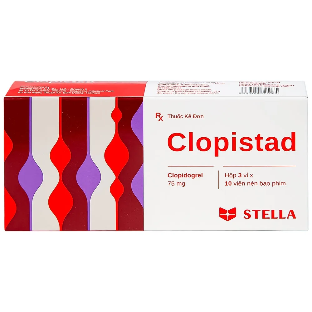 Hình ảnh Thuốc Clopistad 75mg Stella phòng ngừa các biến cố do huyết khối động mạch (3 vỉ x 10 viên)