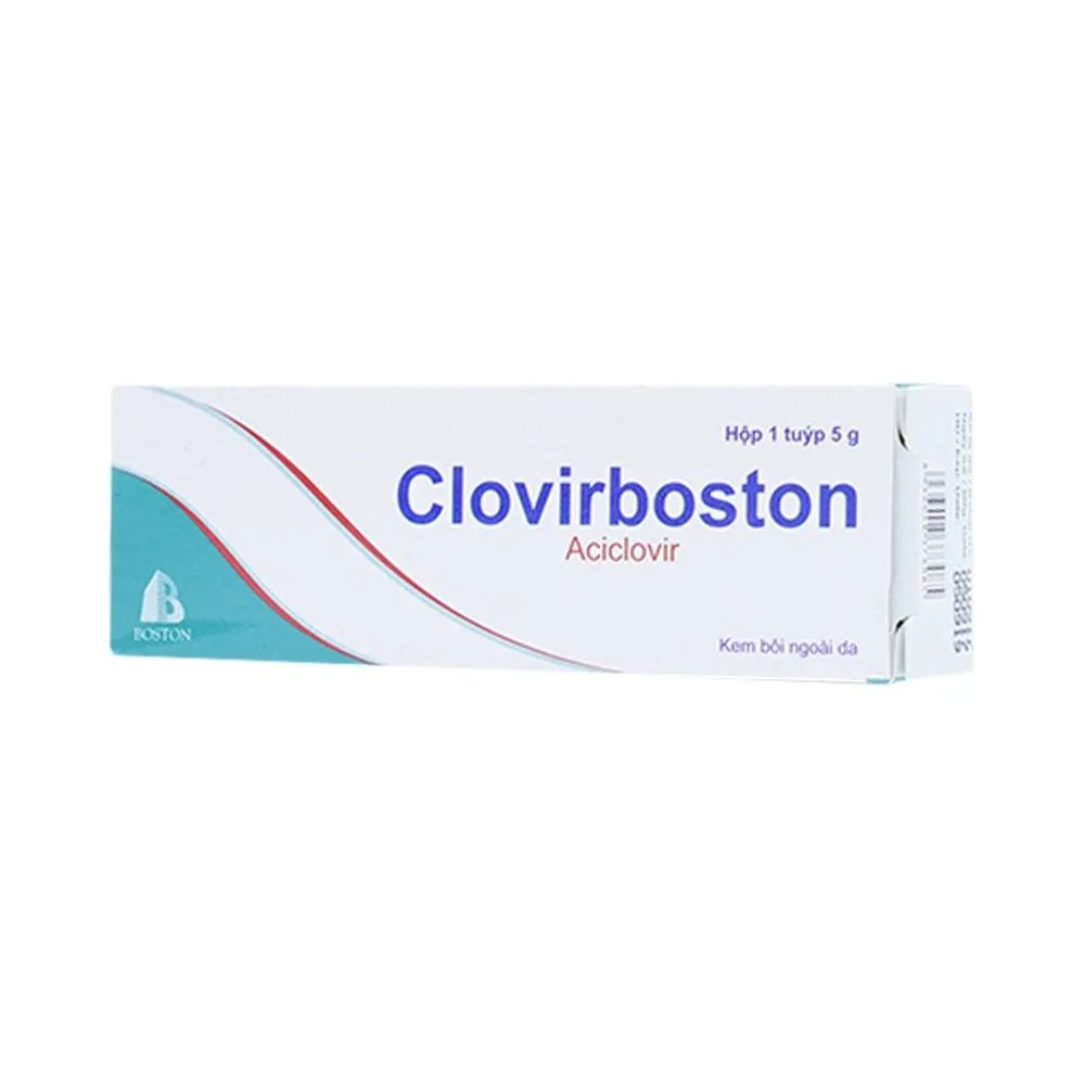 Hình ảnh Kem bôi ngoài da Clovirboston điều trị nhiễm Herpes Simplex môi và mặt khởi phát và tái phát (5g)