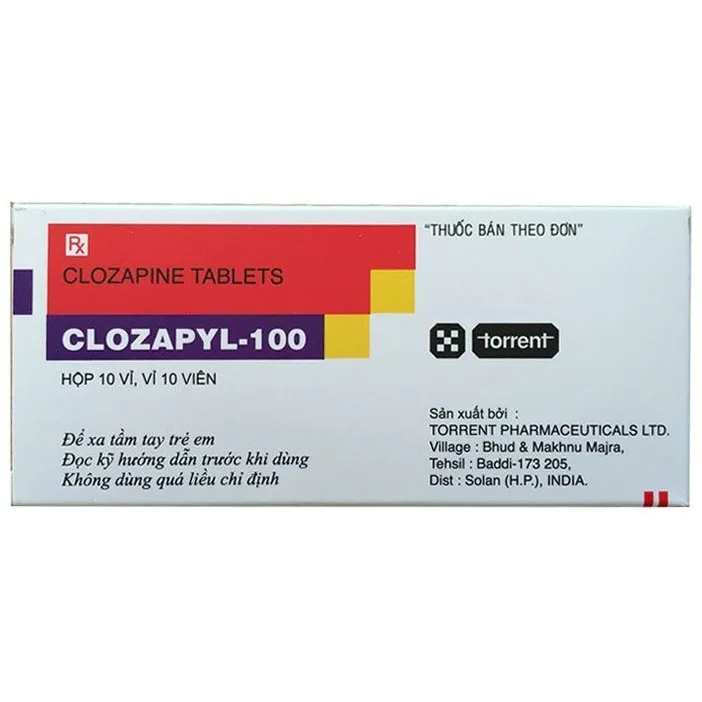 Hình ảnh Thuốc Clozapyl 100 Torrent điều trị tâm thần phân liệt mãn tính (10 vỉ x 10 viên)