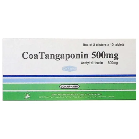 Hình ảnh Thuốc Coatangaponin 500mg Donaipharm điều trị triệu chứng các cơn chóng mặt (2 vỉ x 10 viên)