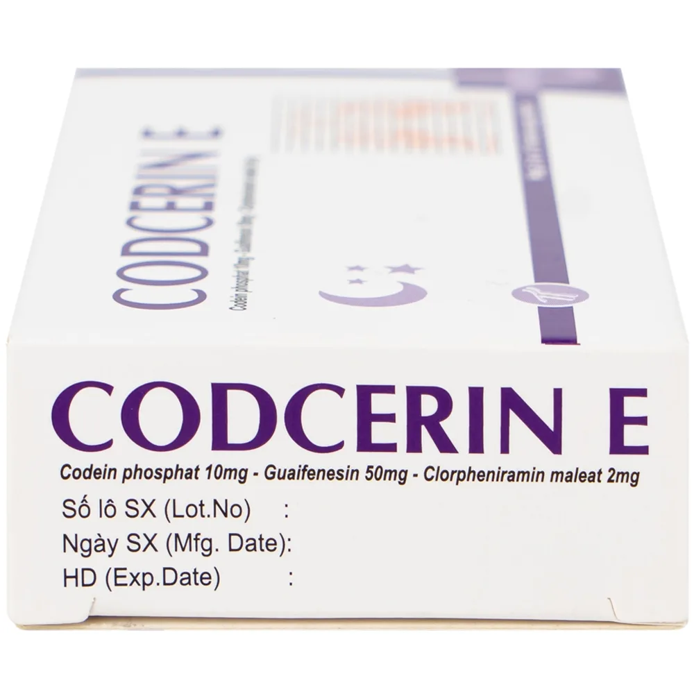 Hình ảnh Thuốc Codcerin E Trường Thọ điều trị viêm phế quản, viêm họng, viêm phổi, ho do kích ứng (2 vỉ x 10 viên)