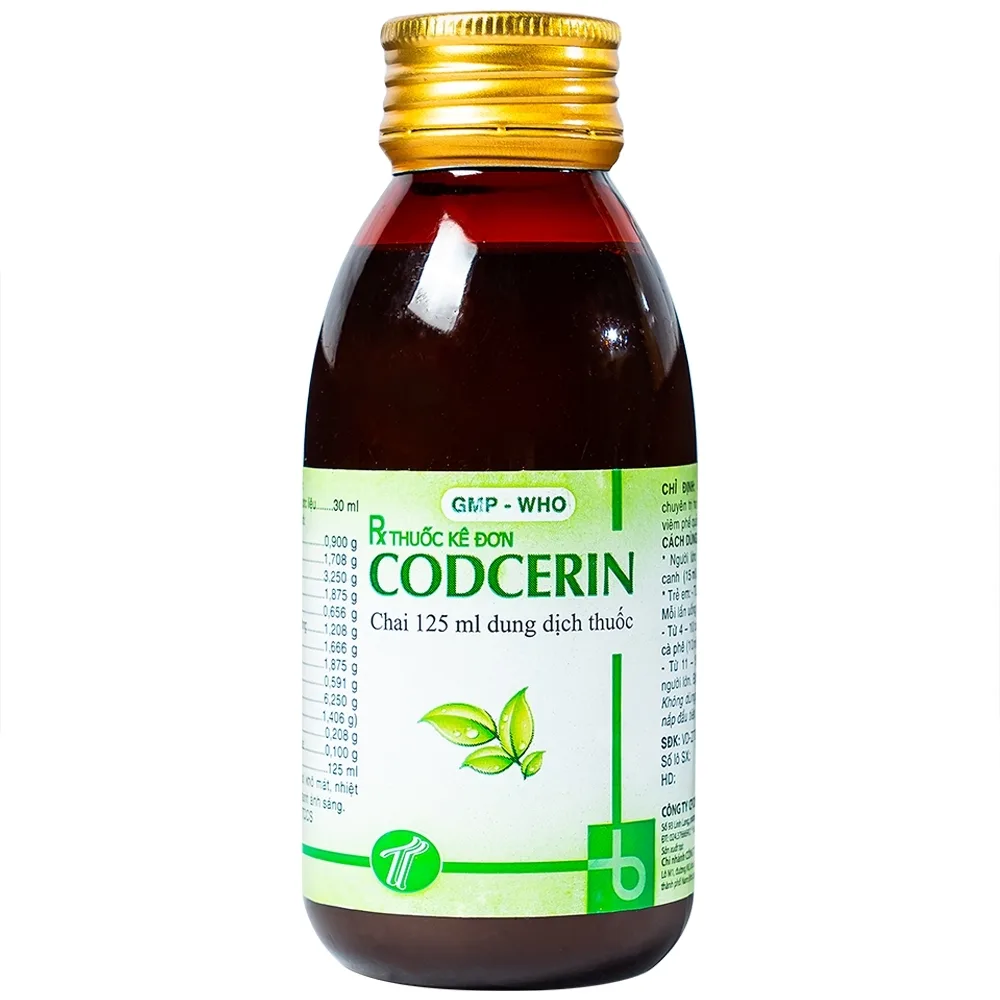 Hình ảnh Dung dịch thuốc Codcerin Trường Thọ Pharma chữa ho, tiêu đờm (125ml)