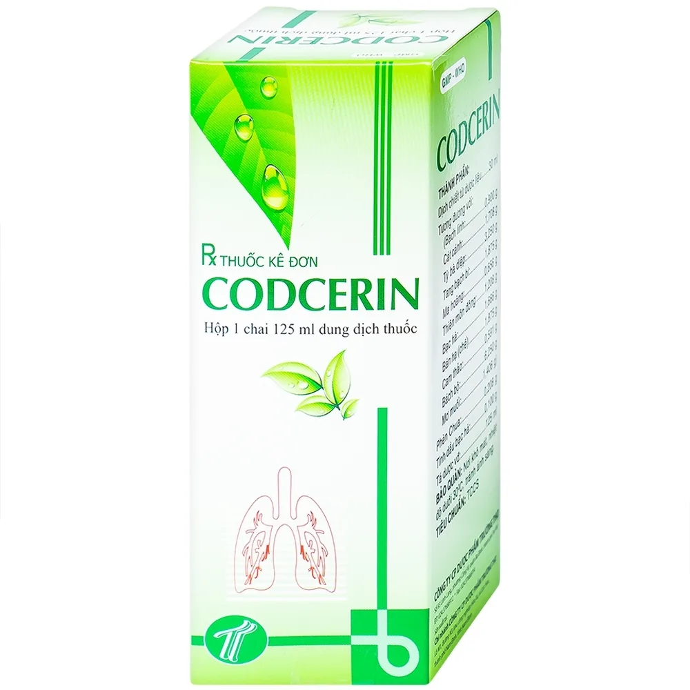 Hình ảnh Dung dịch thuốc Codcerin Trường Thọ Pharma chữa ho, tiêu đờm (125ml)