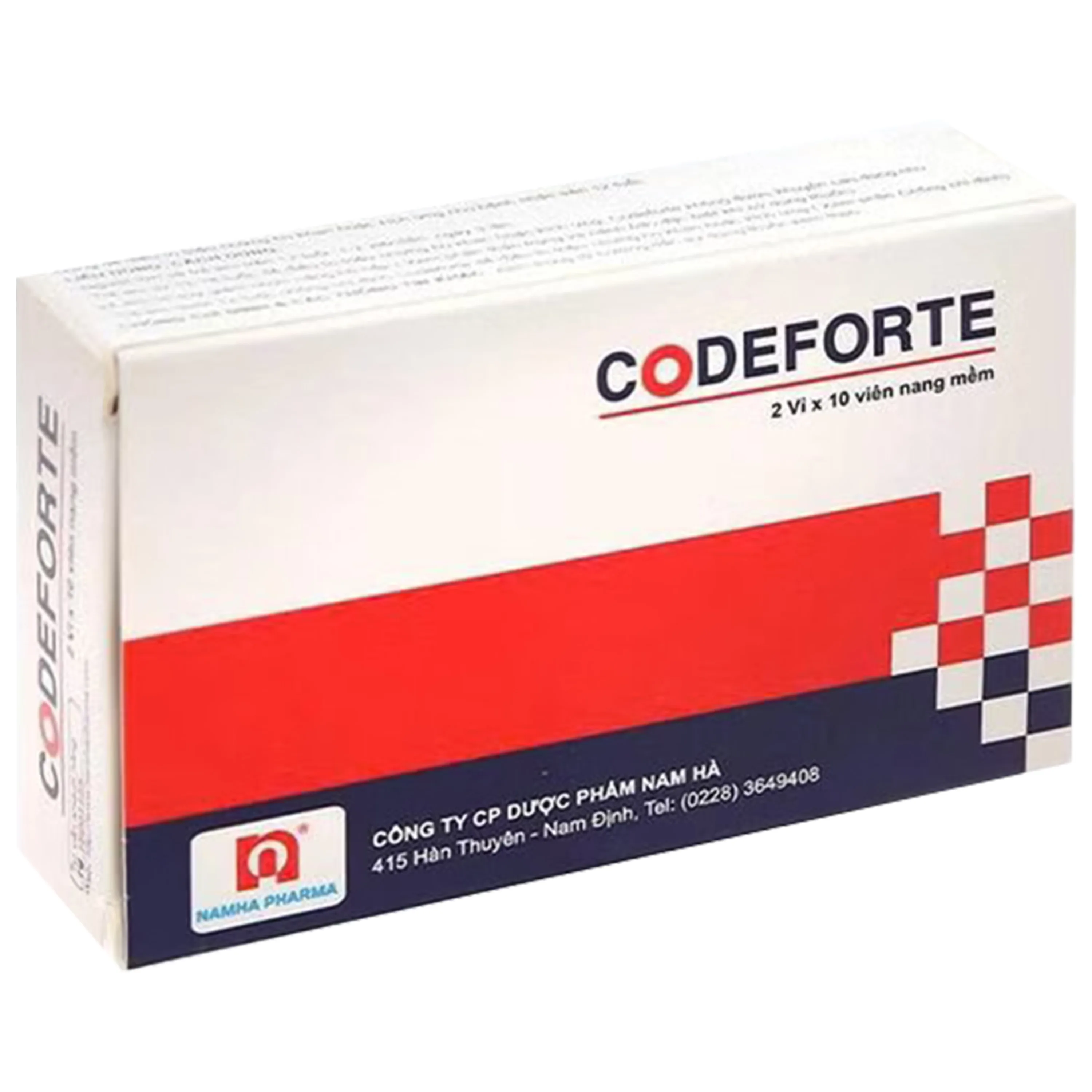 Hình ảnh Thuốc Codeforte Nam Hà điều trị triệu chứng ho khan, ho do kích ứng (2 vỉ x 10 viên)