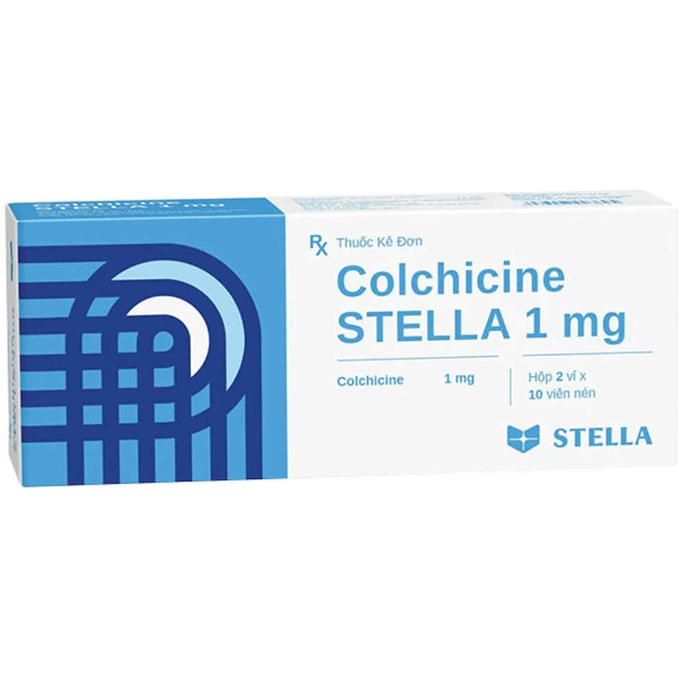 Hình ảnh Thuốc Colchicine Stella 1mg điều trị cơn gút cấp (2 vỉ x 10 viên)
