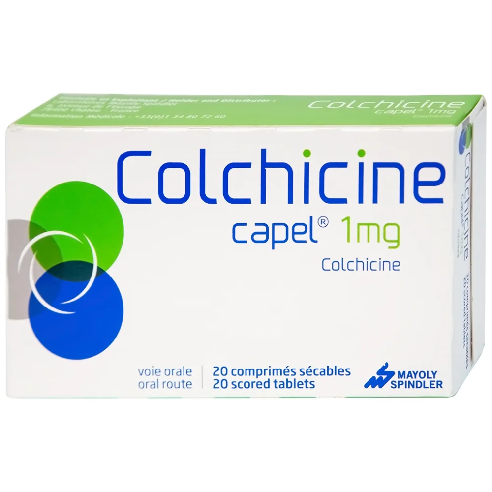 Hình ảnh Thuốc Colchicine Capel 1mg Mayoly Spindler phòng ngừa và điều trị cơn gút cấp (20 viên)