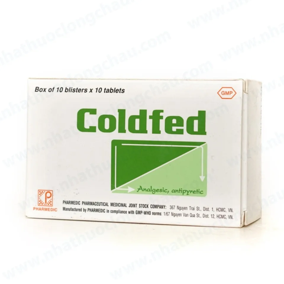Hình ảnh Thuốc Coldfed điều trị triệu chứng cảm, sốt, nhức đầu, sổ mũi, đau khớp (10 vỉ x 10 viên)