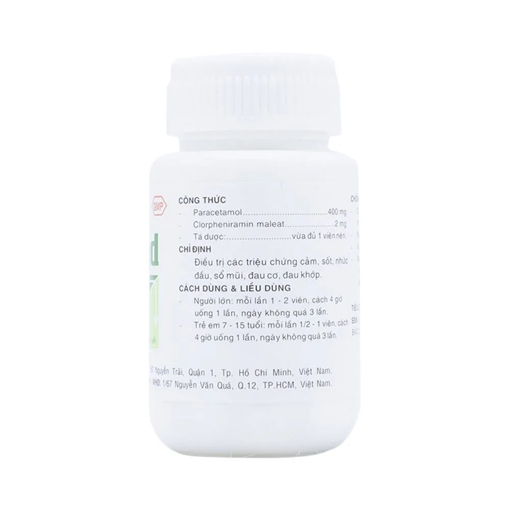 Hình ảnh Thuốc Coldfed điều trị triệu chứng cảm, sốt, nhức đầu, sổ mũi, đau khớp, đau cơ (80 viên)