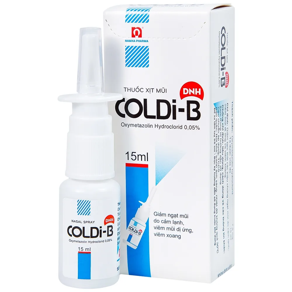 Hình ảnh Thuốc xịt mũi Coldi-B Nam Hà giảm ngạt mũi do cảm lạnh, viêm mũi dị ứng, viêm xoang (15ml)
