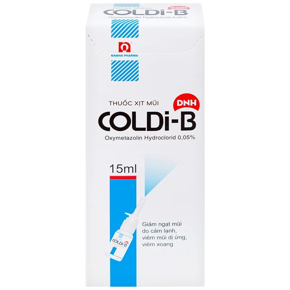 Hình ảnh Thuốc xịt mũi Coldi-B Nam Hà giảm ngạt mũi do cảm lạnh, viêm mũi dị ứng, viêm xoang (15ml)