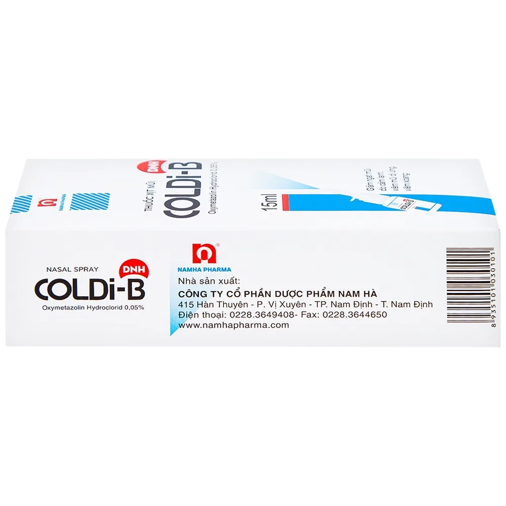 Hình ảnh Thuốc xịt mũi Coldi-B Nam Hà giảm ngạt mũi do cảm lạnh, viêm mũi dị ứng, viêm xoang (15ml)