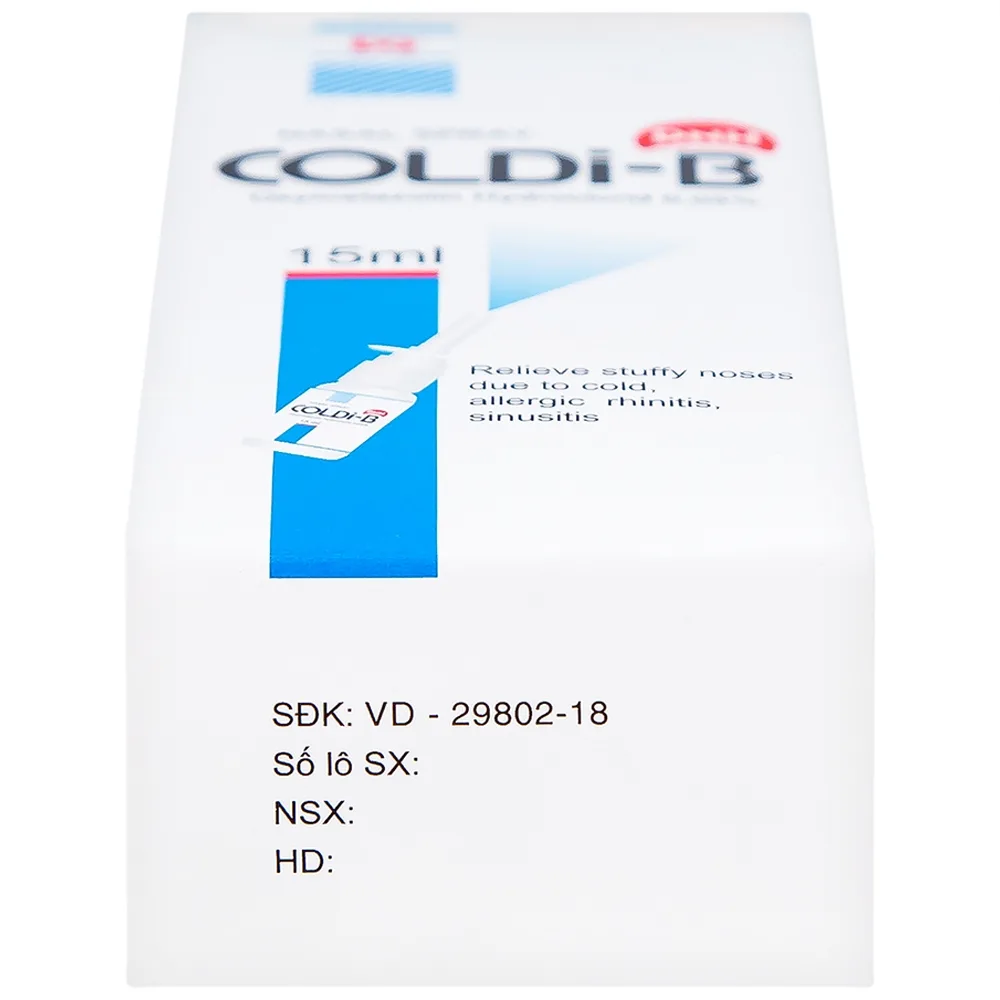 Hình ảnh Thuốc xịt mũi Coldi-B Nam Hà giảm ngạt mũi do cảm lạnh, viêm mũi dị ứng, viêm xoang (15ml)