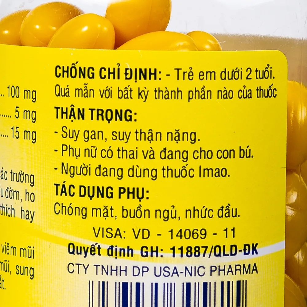 Hình ảnh Thuốc Coldnic USA-NIC Pharma điều trị viêm mũi, dị ứng, cắt đứt cơn ho (100 viên)