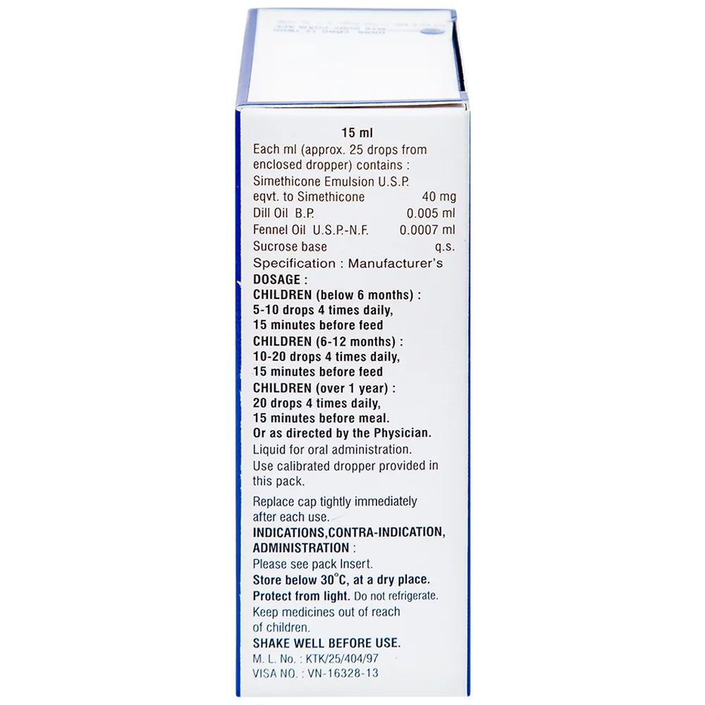 Hình ảnh Nhũ tương Colicare Meyer điều trị các triệu chứng đầy bụng, chướng bụng (15ml)