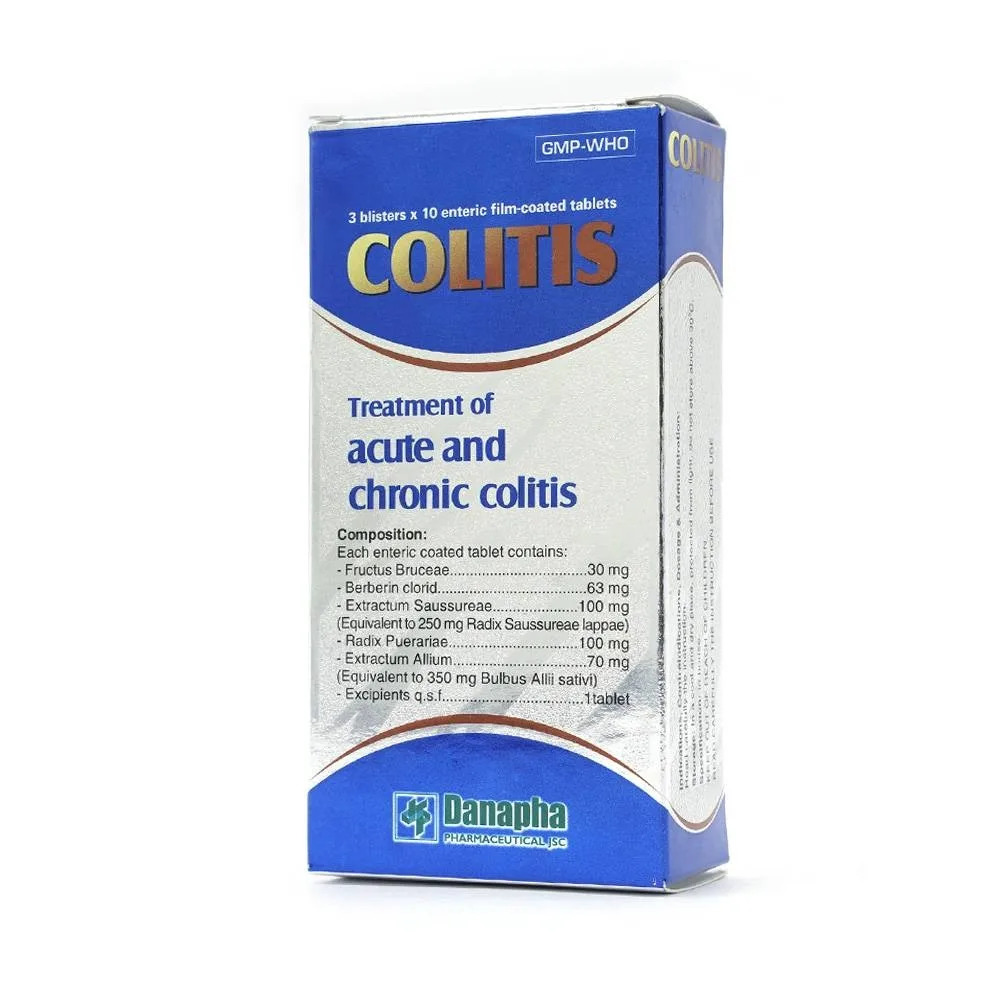 Hình ảnh Thuốc Colitis Danapha điều trị viêm đại tràng cấp và mãn tính (3 vỉ x 10 viên)