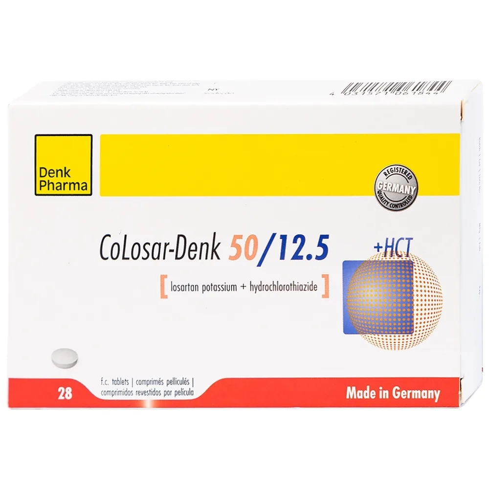 Hình ảnh Thuốc Colosar-Denk 50/12.5 Denk điều trị tăng huyết áp (2 vỉ x 14 viên)