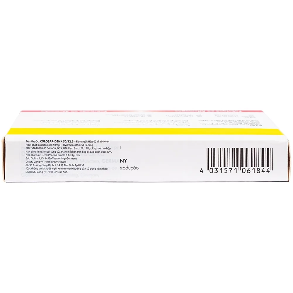 Hình ảnh Thuốc Colosar-Denk 50/12.5 Denk điều trị tăng huyết áp (2 vỉ x 14 viên)