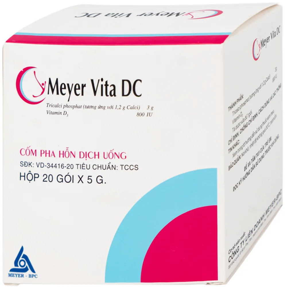Hình ảnh Cốm Pha Hỗn Dịch Uống Meyer Vita DC điều trị và phòng ngừa thiếu vitamin D và canxi, loãng xương (20 gói)