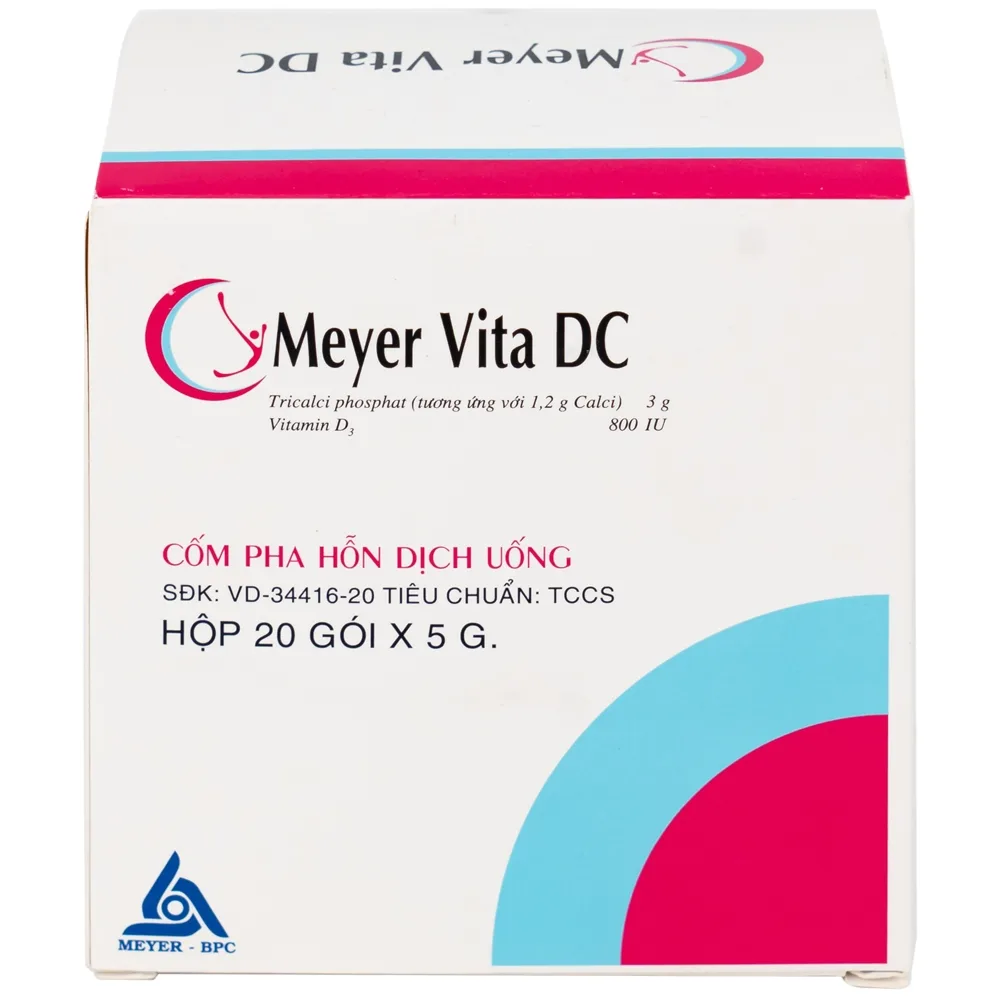 Hình ảnh Cốm Pha Hỗn Dịch Uống Meyer Vita DC điều trị và phòng ngừa thiếu vitamin D và canxi, loãng xương (20 gói)