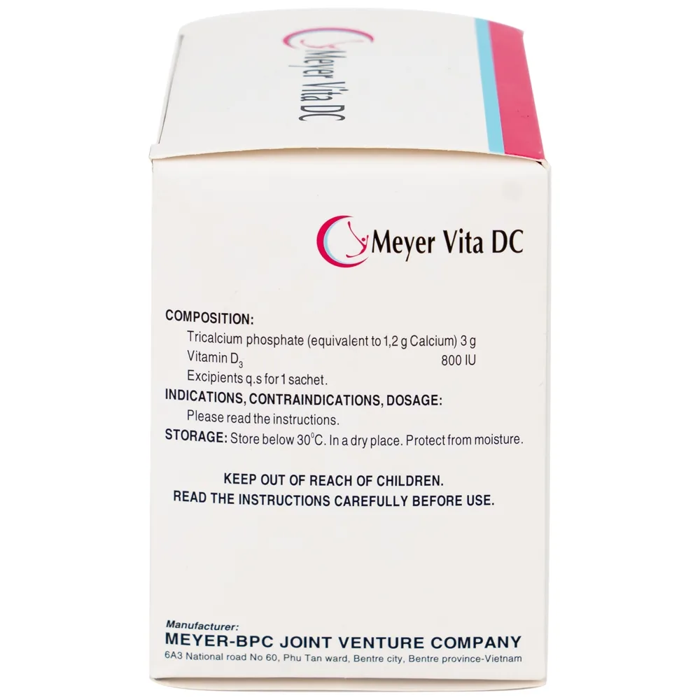 Hình ảnh Cốm Pha Hỗn Dịch Uống Meyer Vita DC điều trị và phòng ngừa thiếu vitamin D và canxi, loãng xương (20 gói)