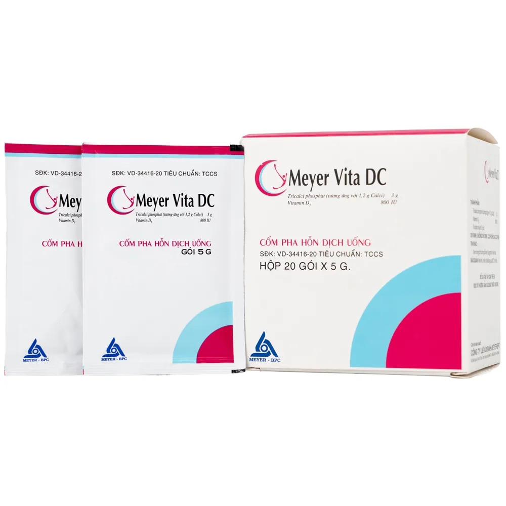 Hình ảnh Cốm Pha Hỗn Dịch Uống Meyer Vita DC điều trị và phòng ngừa thiếu vitamin D và canxi, loãng xương (20 gói)