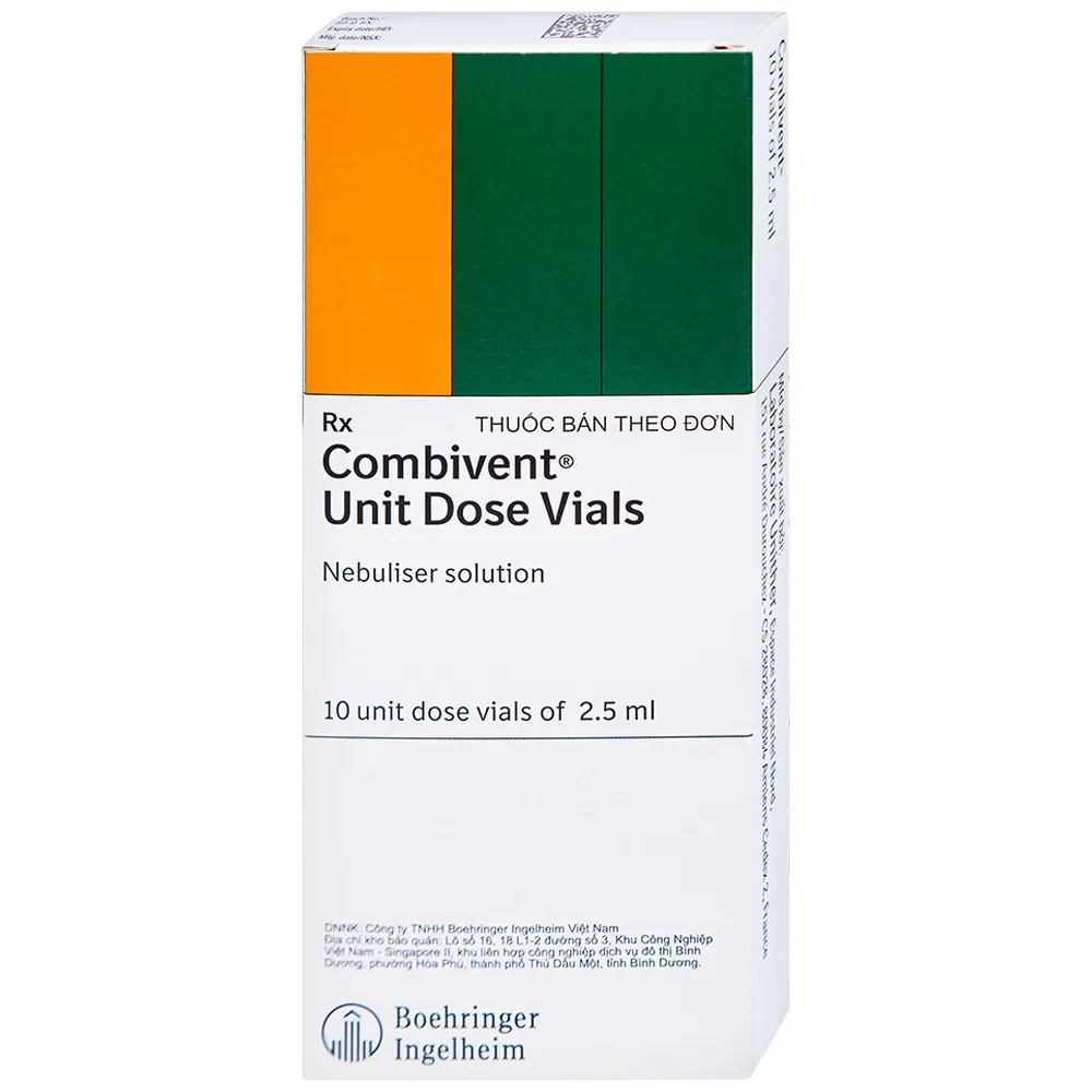 Hình ảnh Dung dịch khí dung Combivent Boehringer kiểm soát co thắt phế quản (1 vỉ x 10 ống)