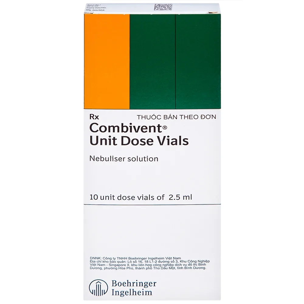 Hình ảnh Dung dịch khí dung Combivent Boehringer kiểm soát co thắt phế quản (1 vỉ x 10 ống)
