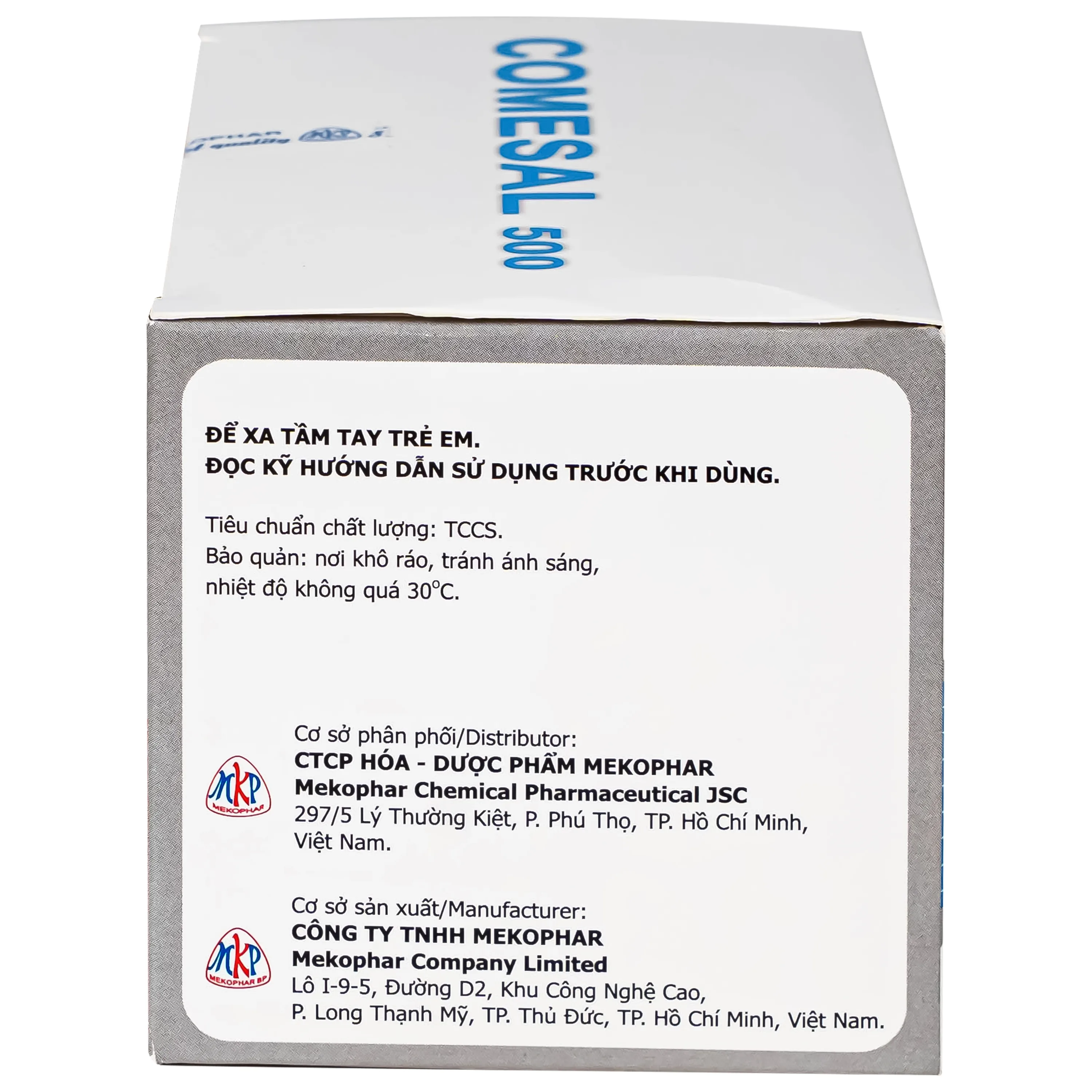 Hình ảnh Viên nén Comesal 500mg Mekophar điều trị cấp tính và duy trì sự thuyên giảm bệnh viêm loét đại tràng (10 vỉ x 10 viên)