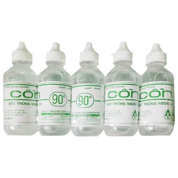 Hình ảnh Cồn 90 độ Sagopha - xanh sát trùng ngoài da (60ml)