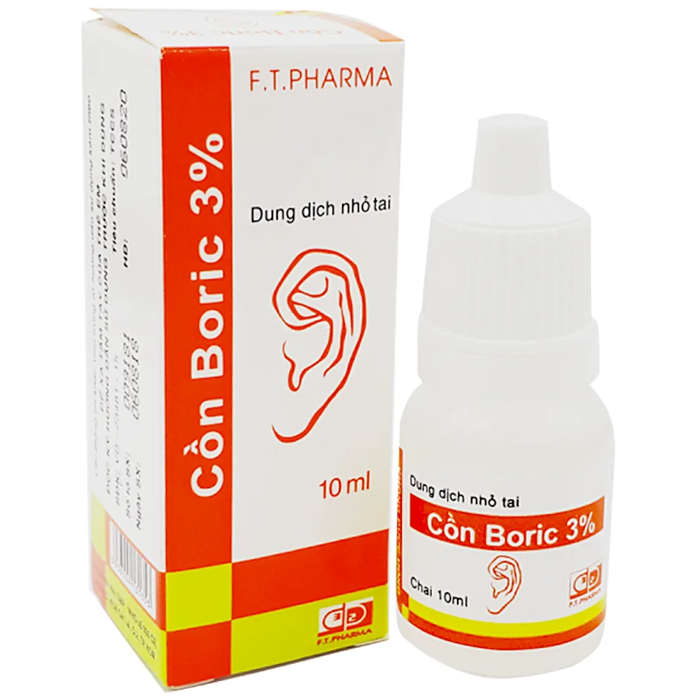 Hình ảnh Dung dịch nhỏ tai Cồn Boric 3% Dược 3-2 phòng viêm tai (10ml)