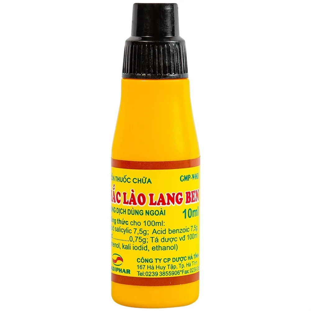 Hình ảnh Cồn thuốc chữa Hắc Lào Lang Ben Hadiphar (10ml)