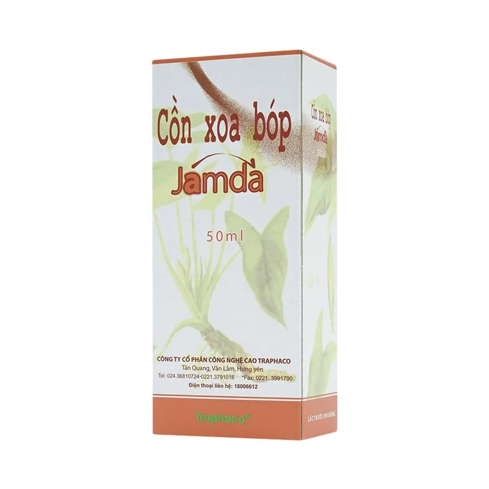 Hình ảnh Cồn xoa bóp Jamda Traphaco điều trị đau nhức các khớp xương cơ gân bắp thịt, đau lưng, mõi gối (50ml)