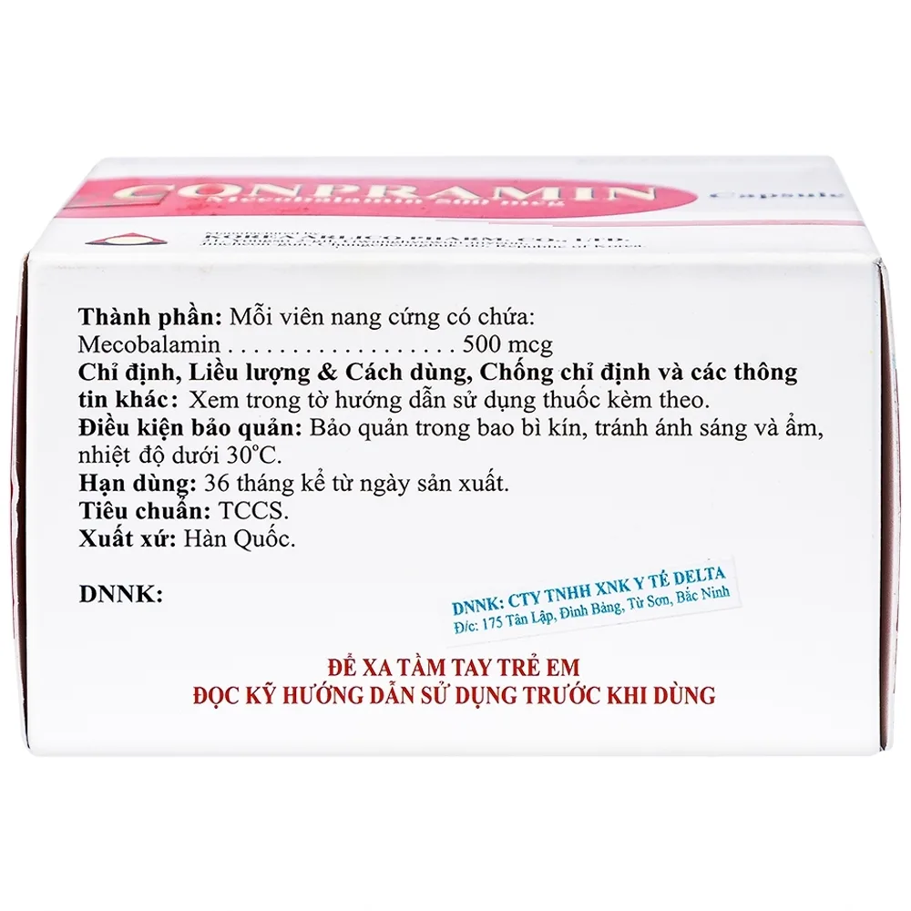 Hình ảnh Thuốc Conpramin 500mcg Arlico điều trị bệnh lý thần kinh ngoại biên (10 vỉ x 10 viên)
