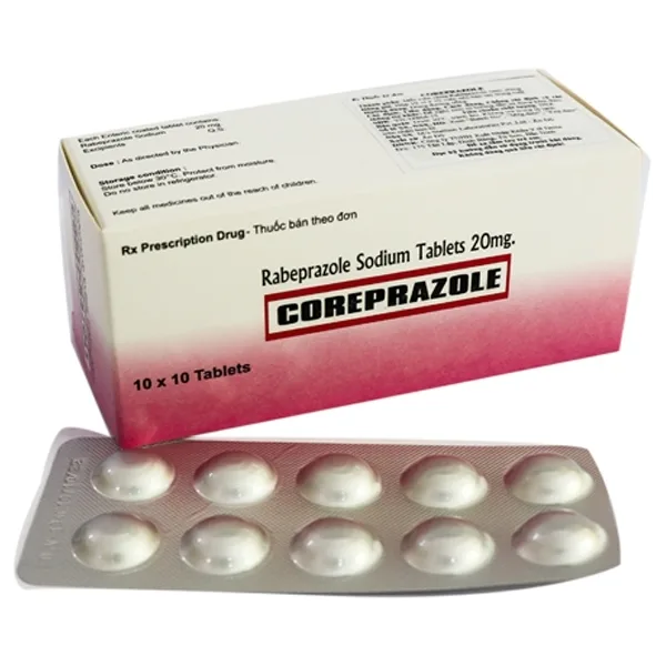 Hình ảnh Thuốc Coreprazole 20mg Stallion điều trị bệnh dạ dày thực quản, loét tá tràng (10 vỉ x 10 viên)