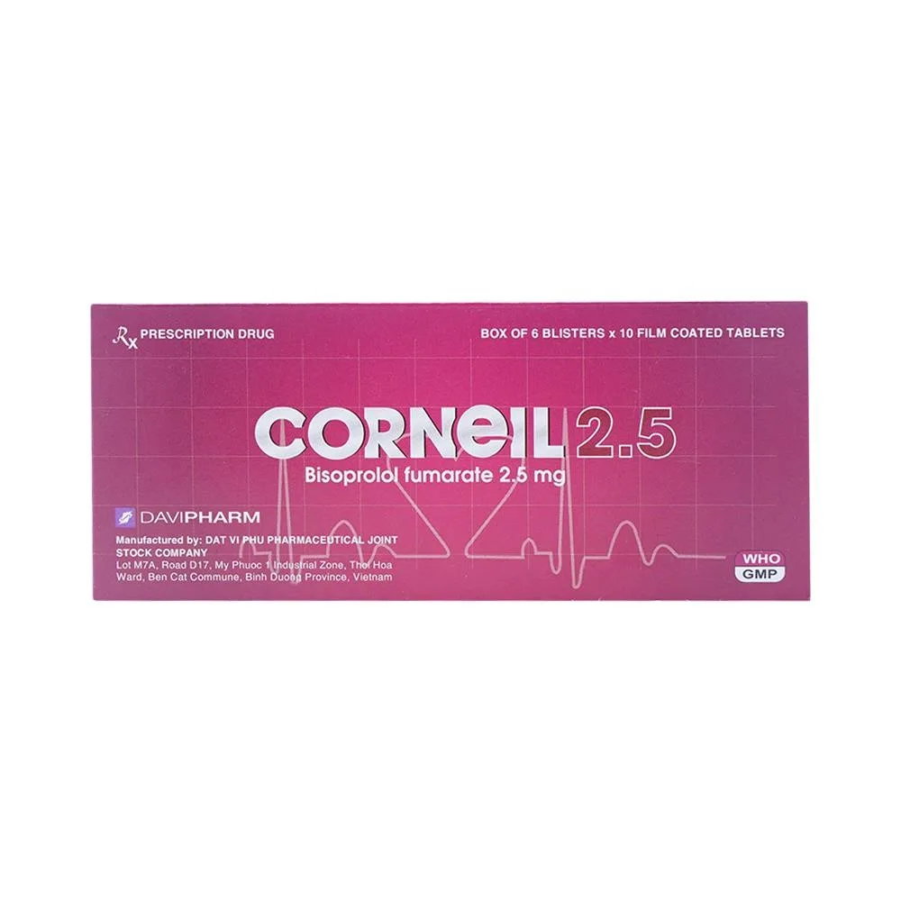 Hình ảnh Thuốc Corneil Đạt Vi Phú điều trị tăng huyết áp, đau thắt ngực (6 vỉ x 10 viên)