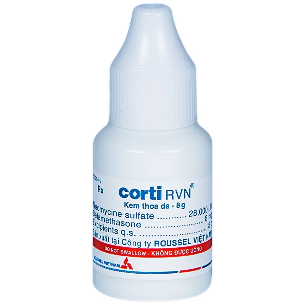 Hình ảnh Kem thoa da Corti RVN Roussel điều trị chàm thể tạng, chàm dạng đĩa, sần ngứa, vảy nến (8g)