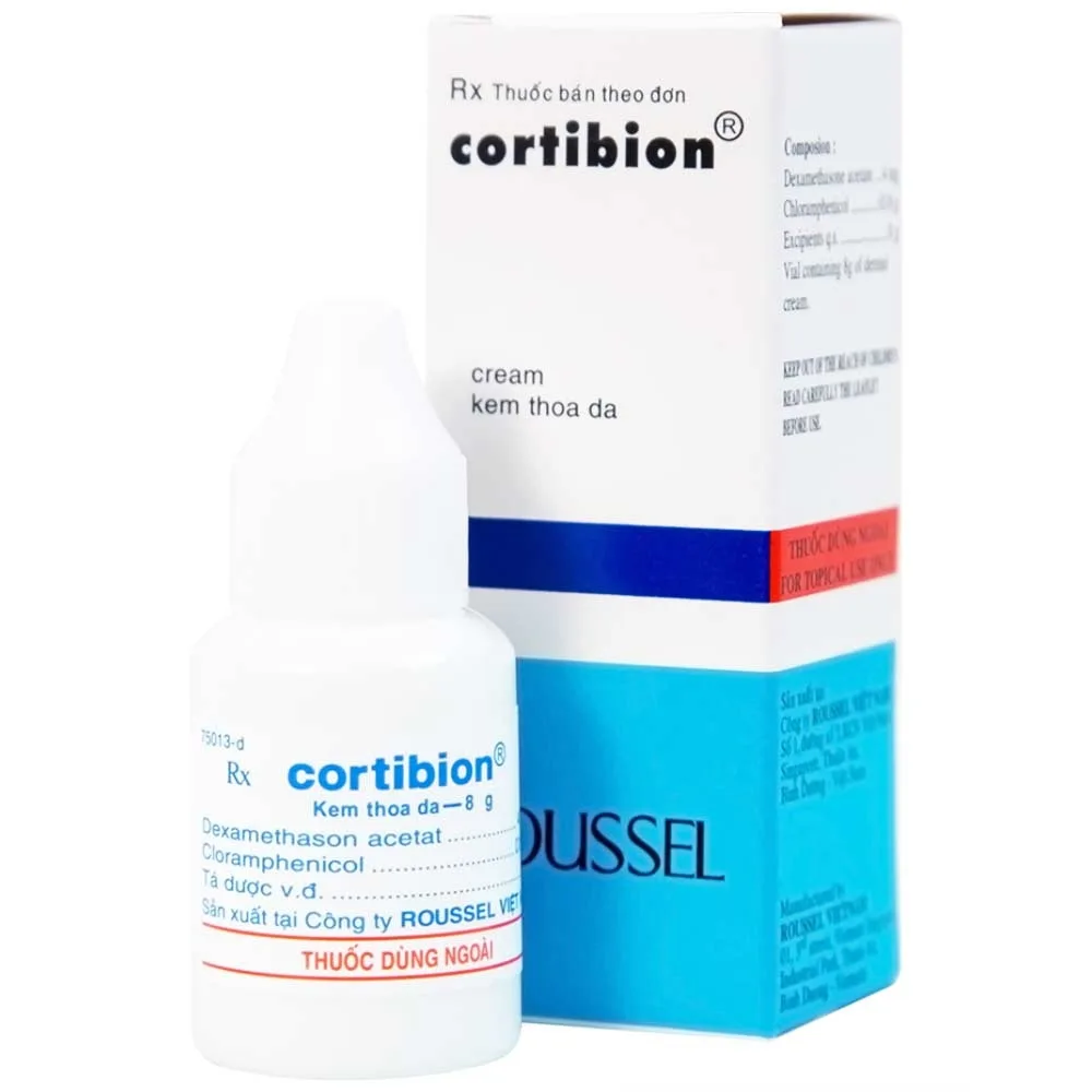 Hình ảnh Kem thoa da Cortibion Roussel điều trị chàm, vết côn trùng cắn, viêm da tiếp xúc, viêm da dị ứng (8g)