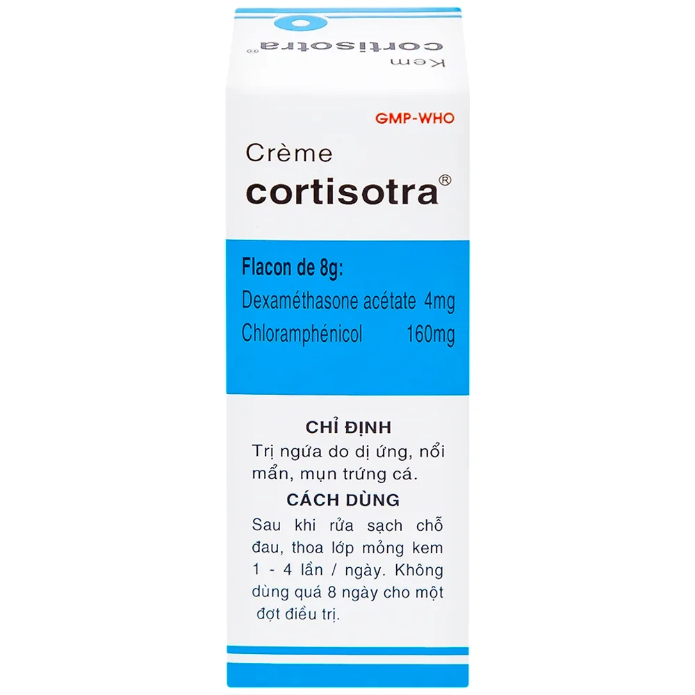 Hình ảnh Kem Cortisotra S.Pharm điều trị ngứa do dị ứng, nổi mẩn, mụn trứng cá (8g)