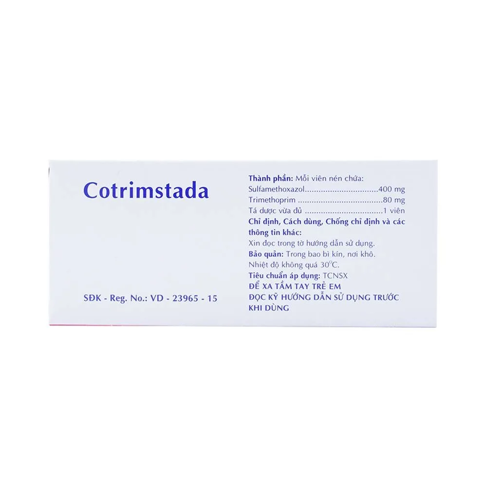 Hình ảnh Thuốc Cotrimstada Stada điều trị nhiễm khuẩn (10 vỉ x 10 viên)